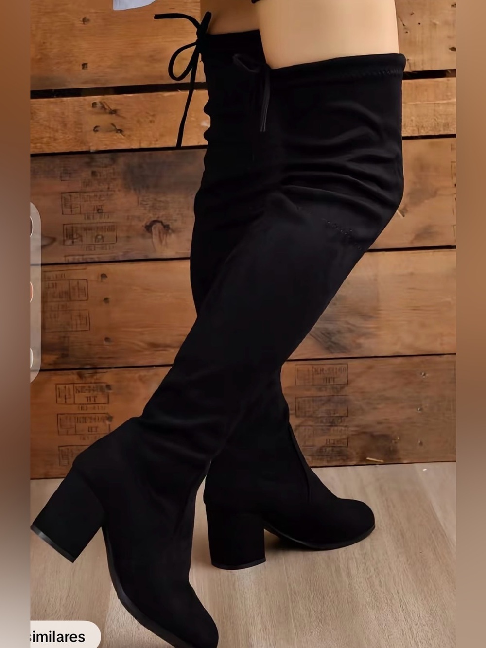 Black Over-the-Knee Boots – Size 36